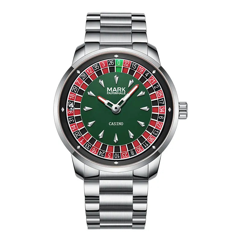 Mark Fairwhale 2025 New Top Brand Men Quartz Watch Arabic numerals Rotating Dial Roulette Automatic Watch Diamond Luminous Hand