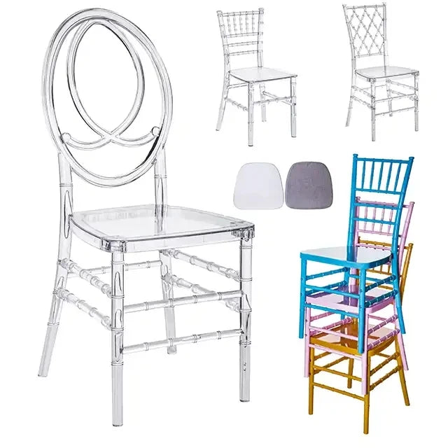 100pcs）Modern Restaurant Wedding Party Chairs plastic Stackable Hotel Gold Chiavari Chairs 1149
