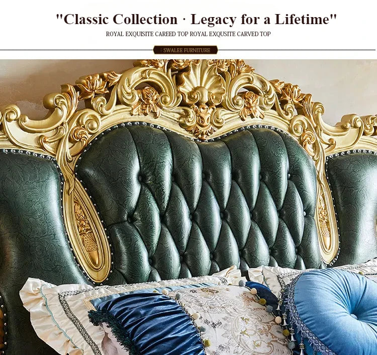 Luxury European King Size Bed Frame Large Master Sleeping Design Bed Frame Bedding Floor Camas De Dormitorio Bedroom Furniture