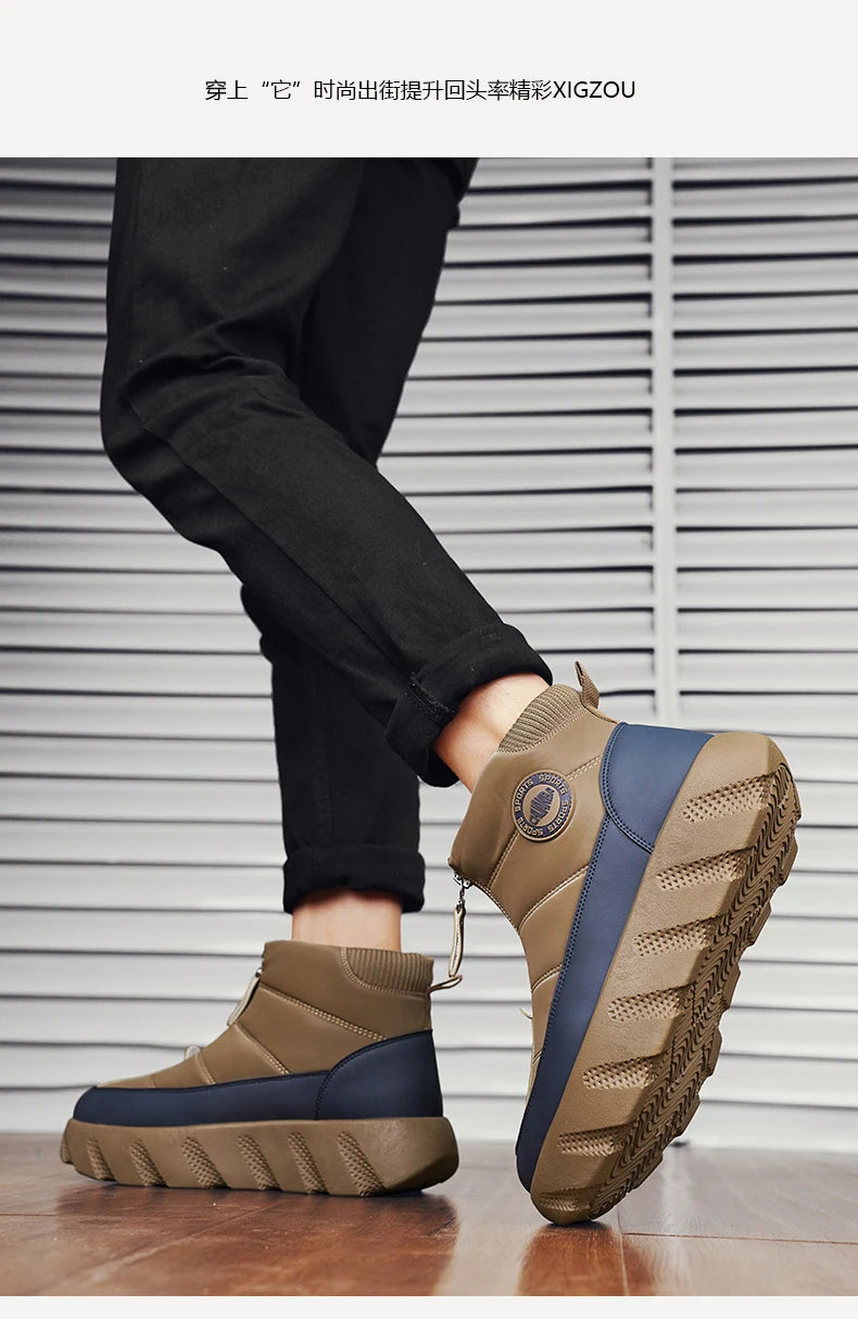 Ankle Boots Snow Thick Bottom Winter Boots for Men Men's Sneakers Non-Slip Soft and Comfortable Cotton Wear-resistant Fashion