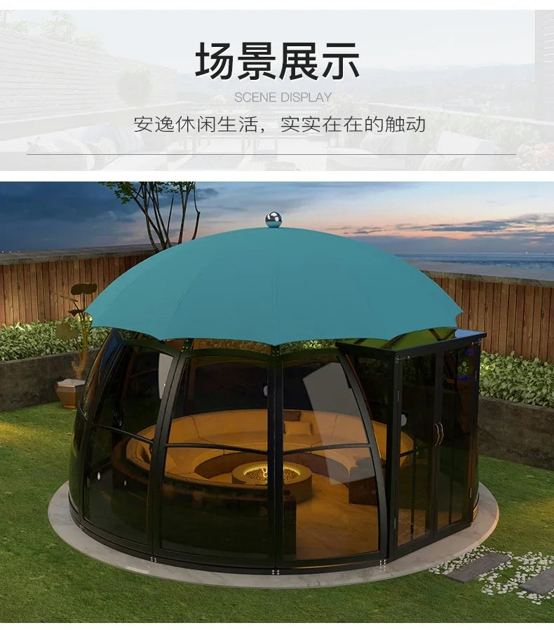 The product can be customized.Outdoor courtyard pavilion, round European style hotel, resort scenic villa,