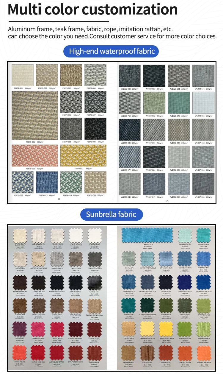 Luxury Modern Waterproof Fabric Design Aluminum Outdoor Sofa Set Garden Couch Hotel Project Patio Furniture