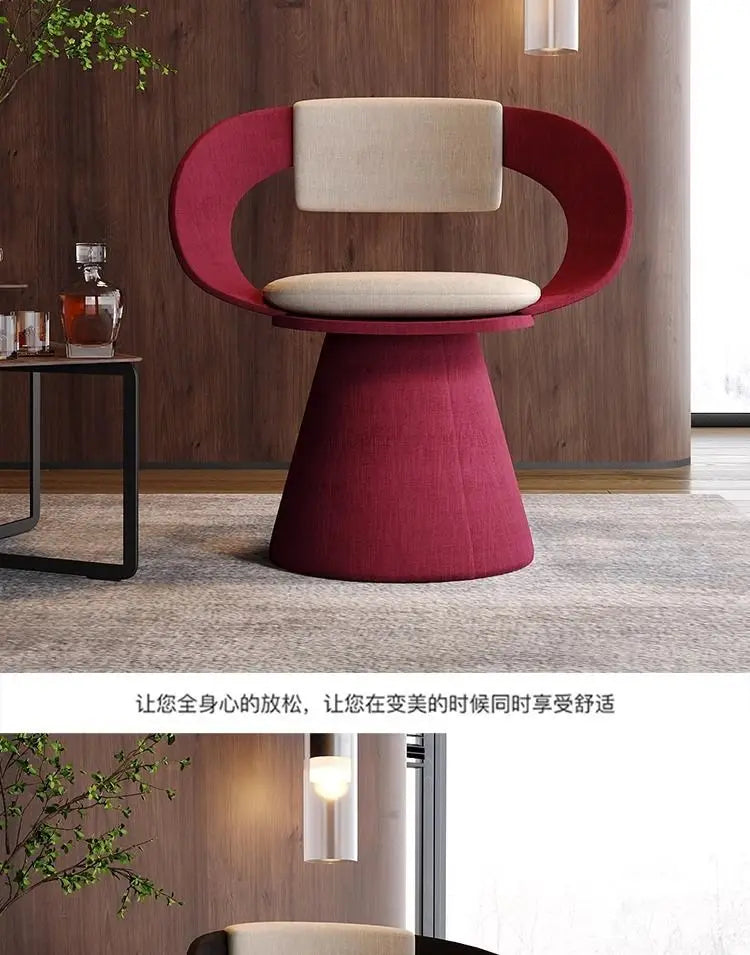 Italian Style Luxury Swivel Armchair with Swivel Base Premium Simple Leisure Seat Design Hotel Dining Chair and Dressing Stool