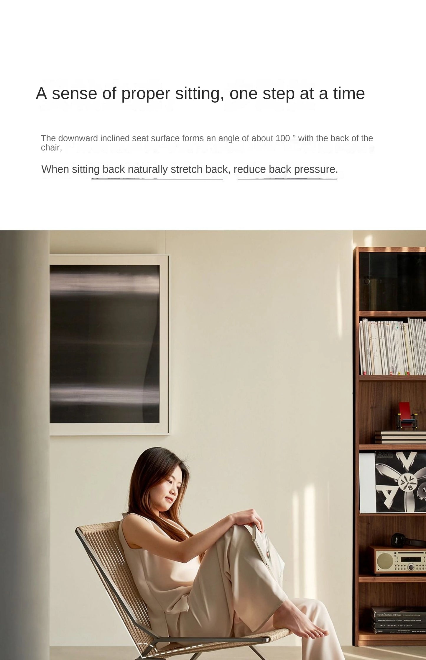 MOMO Bauhaus Single Lounge Chair Living Room Minimalist Rope Sofa Hotel Lounge Reception Chair Outdoor Woven Chair