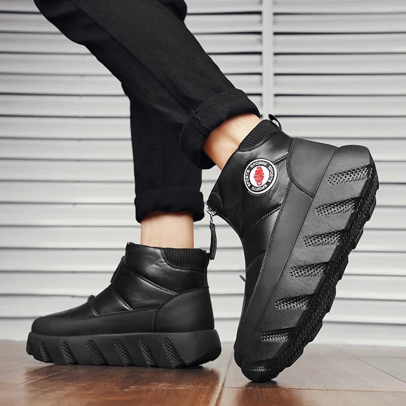 Ankle Boots Snow Thick Bottom Winter Boots for Men Men's Sneakers Non-Slip Soft and Comfortable Cotton Wear-resistant Fashion