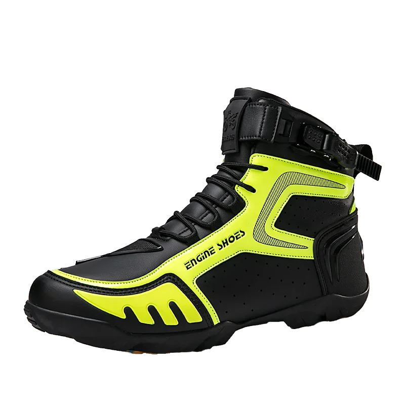 Men Leather Motos Breathable Anti Slip Wear-resistant Riders Boots Motorbike Racing Ankle Length Shoes 2024 New Motorcycle Boots