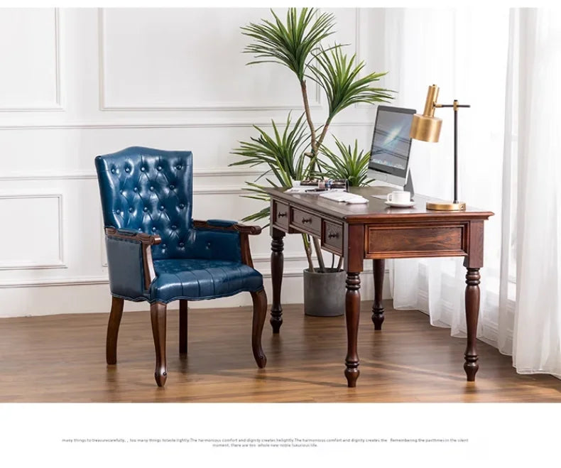 European Retro Single Leisure Armchair, Hotel Cafe Negotiation Tiger Chair,American Solid Wood Study Chair