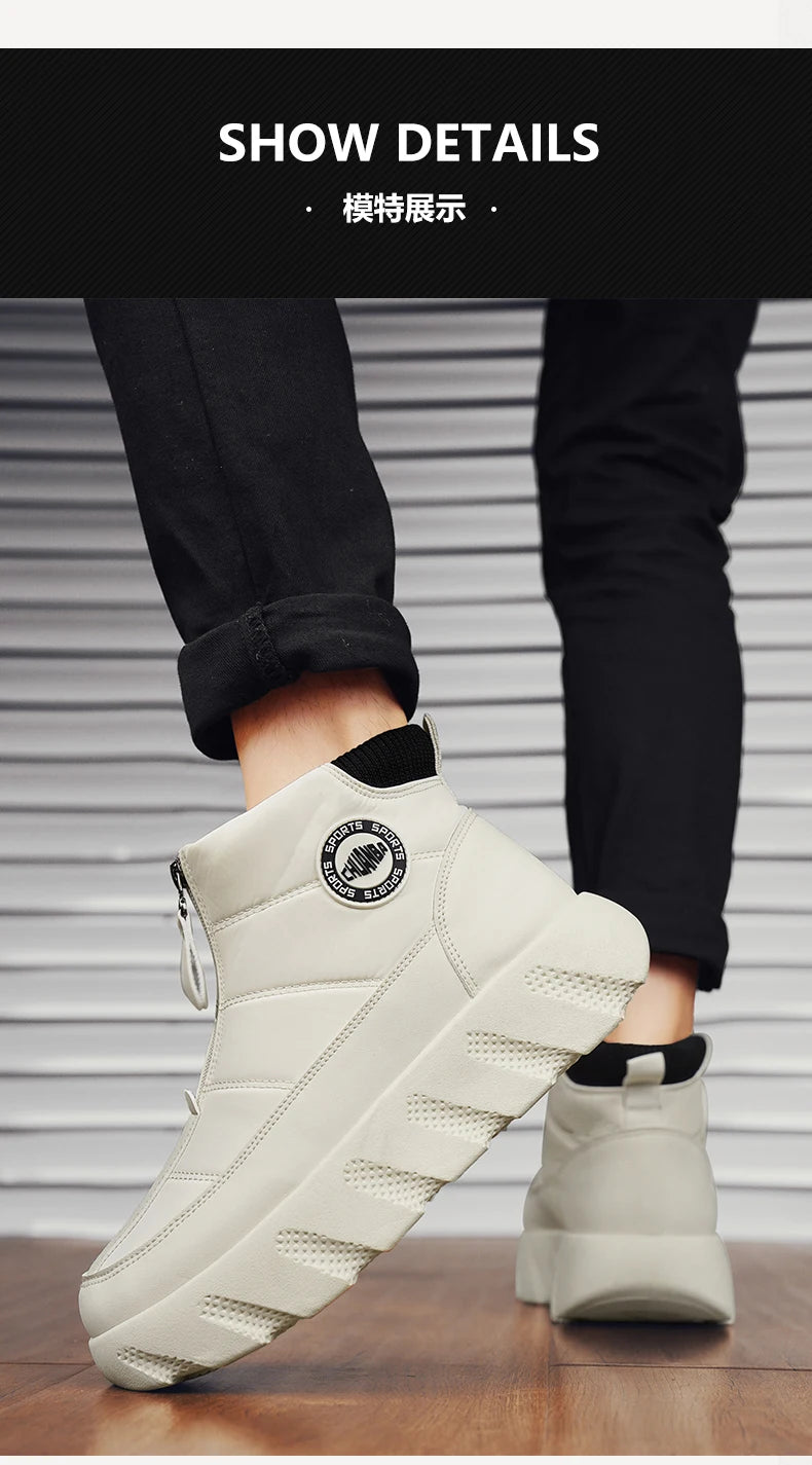 Ankle Boots Snow Thick Bottom Winter Boots for Men Men's Sneakers Non-Slip Soft and Comfortable Cotton Wear-resistant Fashion