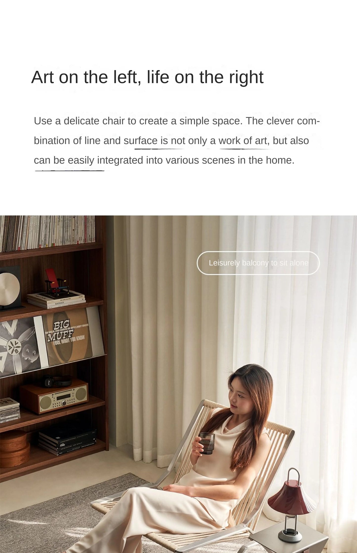 MOMO Bauhaus Single Lounge Chair Living Room Minimalist Rope Sofa Hotel Lounge Reception Chair Outdoor Woven Chair