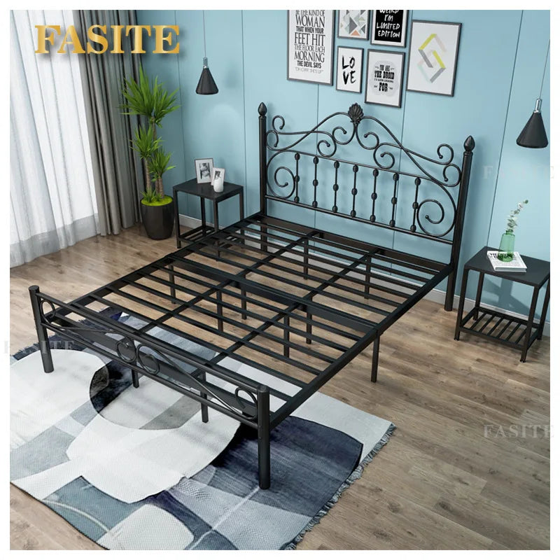 Wrought iron bed bedroom Nordic simple apartment home modern bed and breakfast