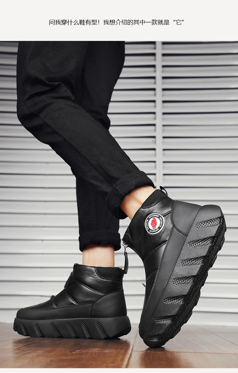 Ankle Boots Snow Thick Bottom Winter Boots for Men Men's Sneakers Non-Slip Soft and Comfortable Cotton Wear-resistant Fashion