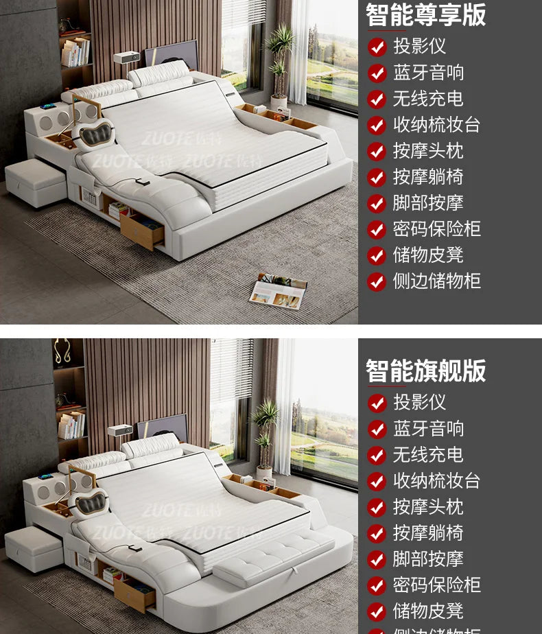Unique Double Bed Aesthetic Elastic Adjustable King Size Beds Bedroom Tatami Camas De Casal De Luxo Furniture Decoration