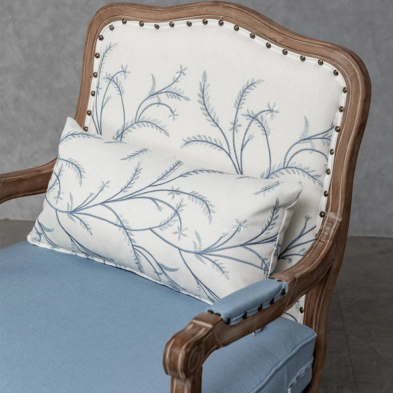 chairRetro solid wood single American country sofa small apartment fabric cafe hotel bedroom back sofachair