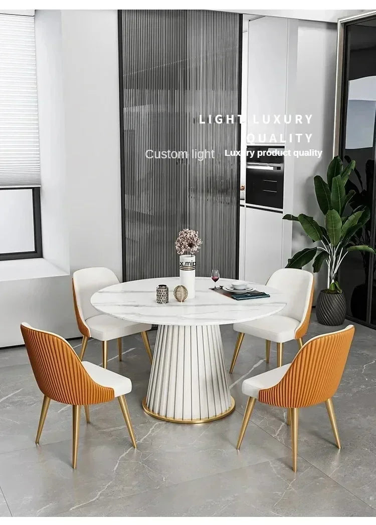 Small Apartmen Dining Table Round Center Nordic White Coffee Tables Chairs Organizer Muebles Living Room Furniture