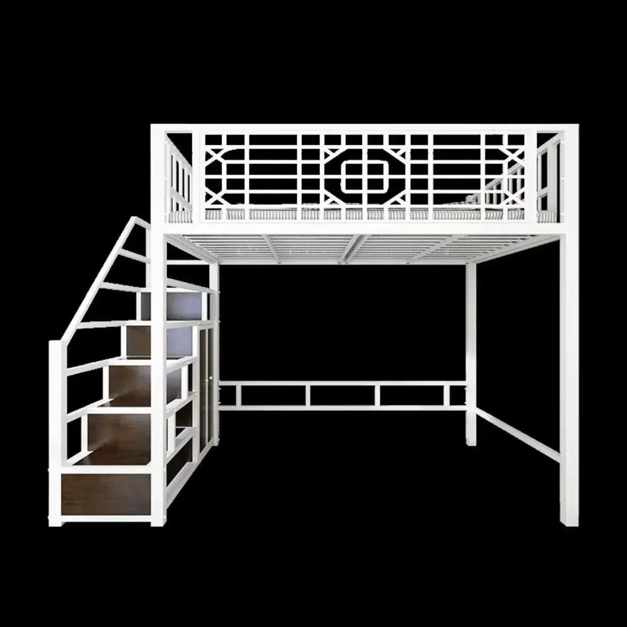 New Chinese-style loft bed elevated sheet upper floor small apartment children's apartment iron frame