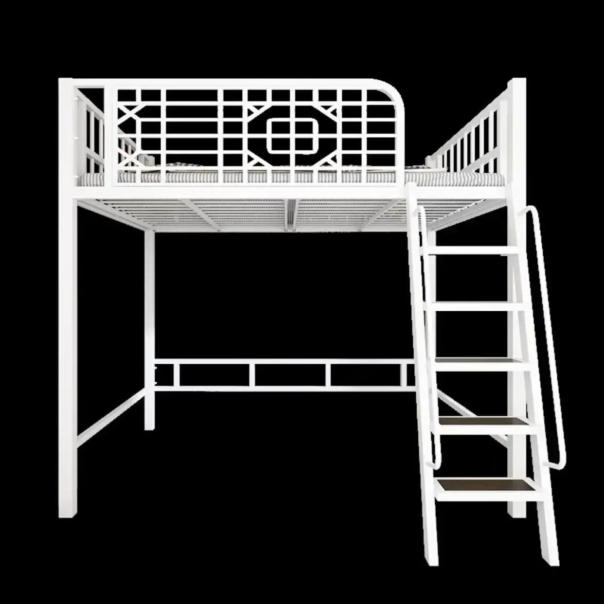 New Chinese-style loft bed elevated sheet upper floor small apartment children's apartment iron frame
