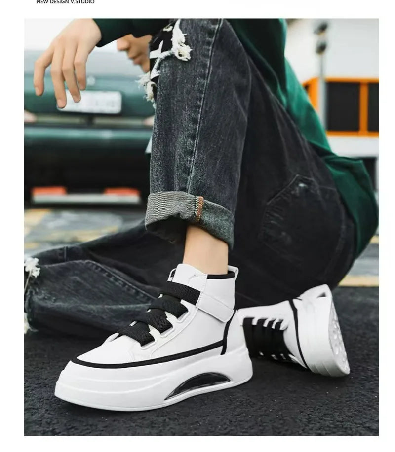 High Top Men's Shoes 2025 Spring Autumn Brand White Casual Sneaker Platform Luxury Designer Men Ankle Boots zapatos para hombre