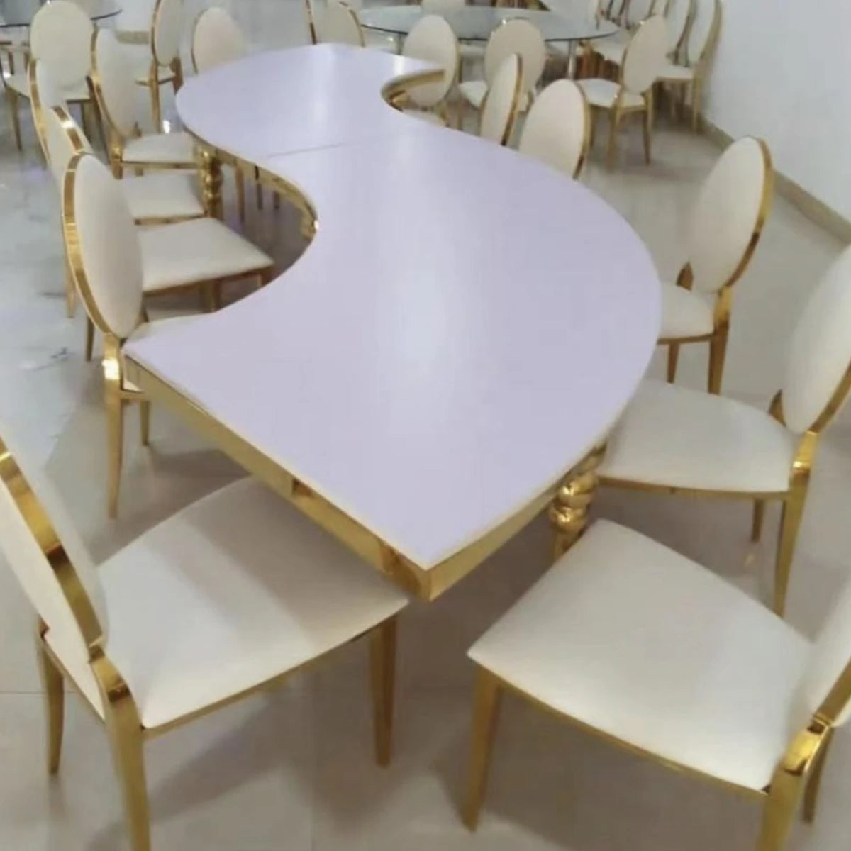 100pcs）Modern Restaurant Wedding Party Chairs plastic Stackable Hotel Gold Chiavari Chairs 1149