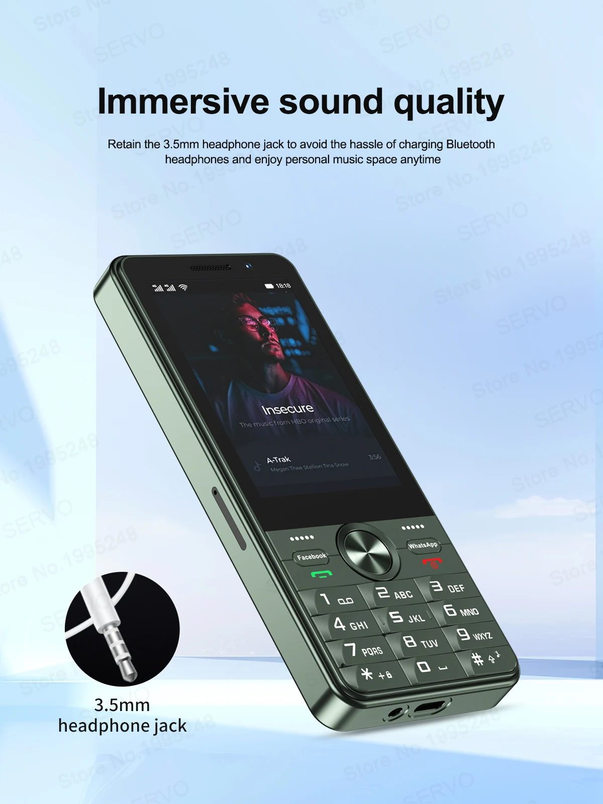 SERVO F25 PRO 4G LTE Button Smartphone Android System Play Store FM Radio 2GB+16GB WiFi 3.5" Touch Screen Smart Phones Dual SIM