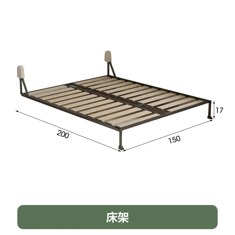 European Murphy Bed With Closet Organizer Drawers Full Size Bed Space-Saving Sleeping Salon Letto Matrimoniale Unique Furniture