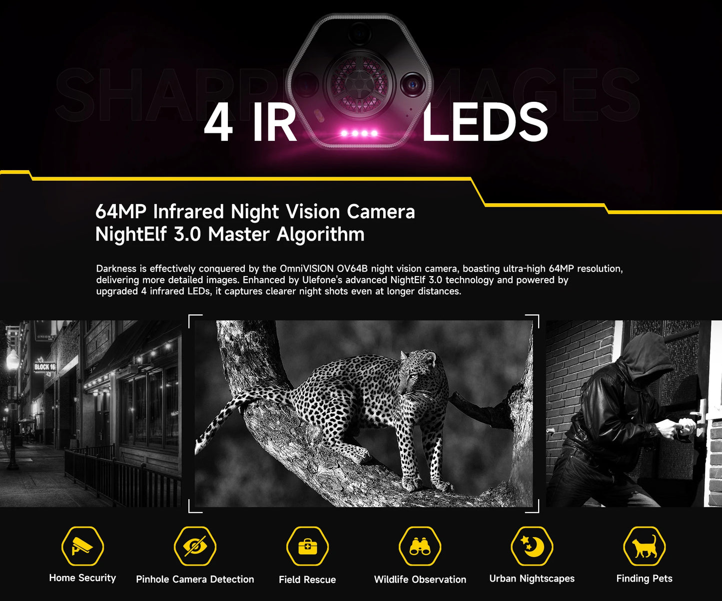 Ulefone Armor 30 Pro 5G Rugged Phone Android 14 Smartphone 6.95" 120Hz 32GB+512GB 12800mAh Night Camera 64MP NFC