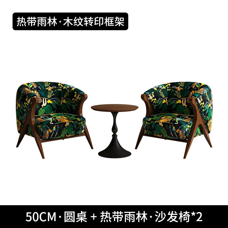 Reading Velvet Modern Chair Table Set Luxury Italian Design Hotel Armchair Bedroom Balcony Accent Sillas Nordic Furniture