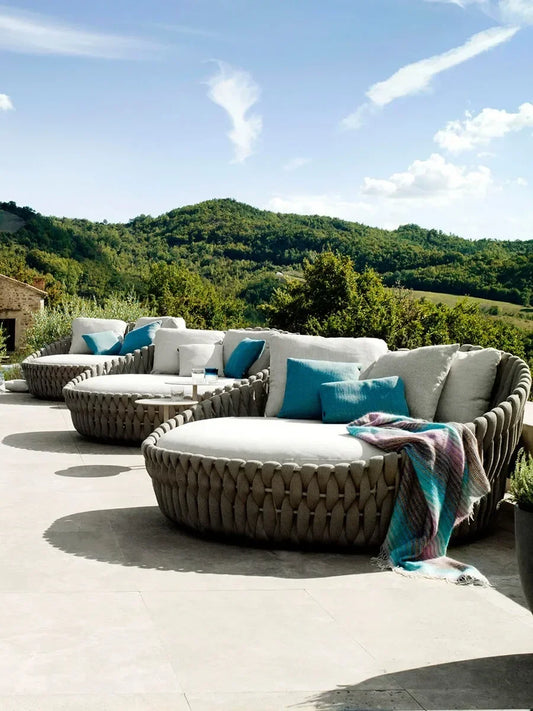 Outdoor Rattan Swimming Pool Leisure Courtyard Loungers Beach Beds Outdoor Hotel Garden Terrace Sofa