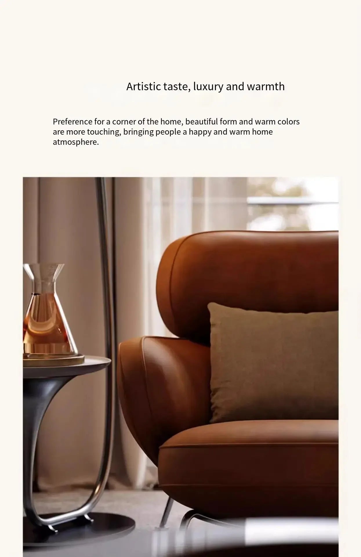 Leather Simple Living Room Chairs Brown Italian Hotel Salon Lounge Chairs Armchair Puffs Designer Fauteuils De Salon Furniture