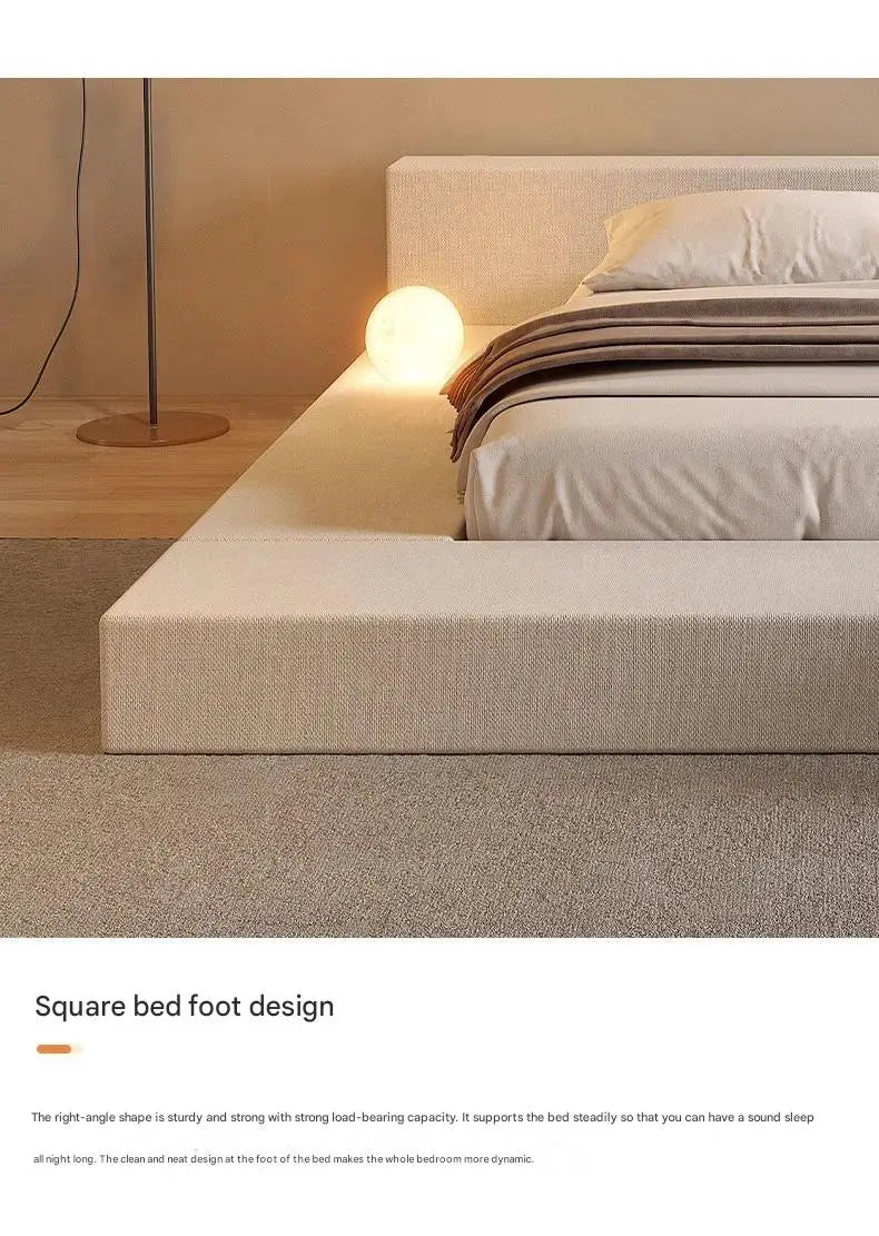 Japanese Minimalist Bed Tatami Cream Fashionable High Quality Modern Bed Wedding Confortable Double Muebles Bedroom Furniture