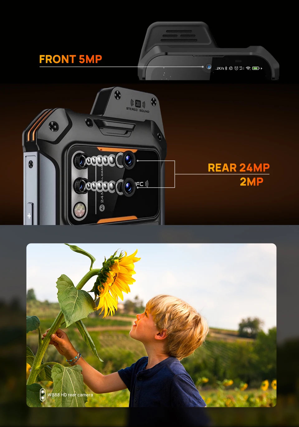 UNIWA W888 ATEX Explosion Battery European Union Certification IP68 4G Rugged Smartphone 4GB+64GB HD/FHD Screen Mobile Phone