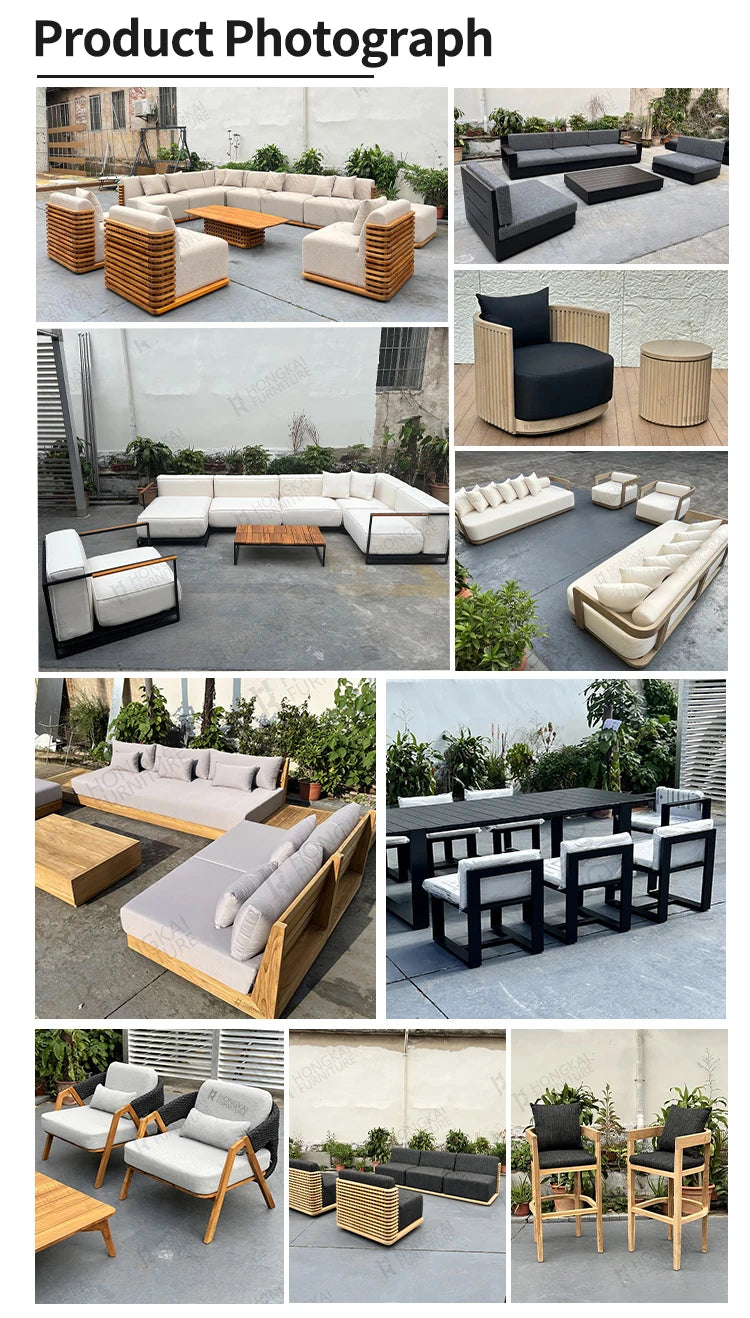 Luxury Modern Waterproof Fabric Design Aluminum Outdoor Sofa Set Garden Couch Hotel Project Patio Furniture