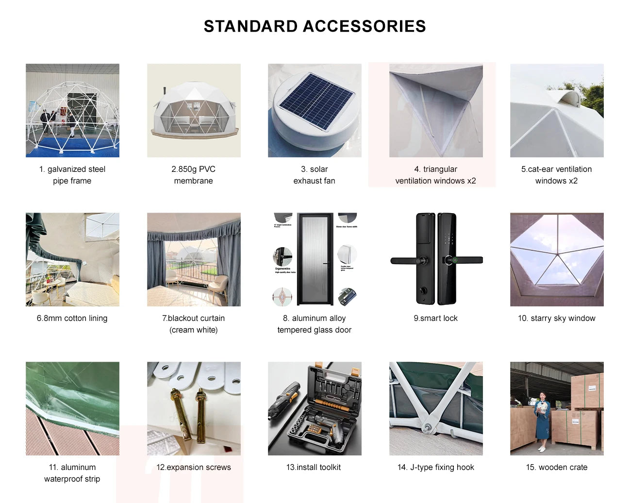 【Europe Stock】White/Green 7M Standard Or Luxury Geodesic Dome Tent Outdoor Waterproof PVC Shelter For Wedding Party Glamping