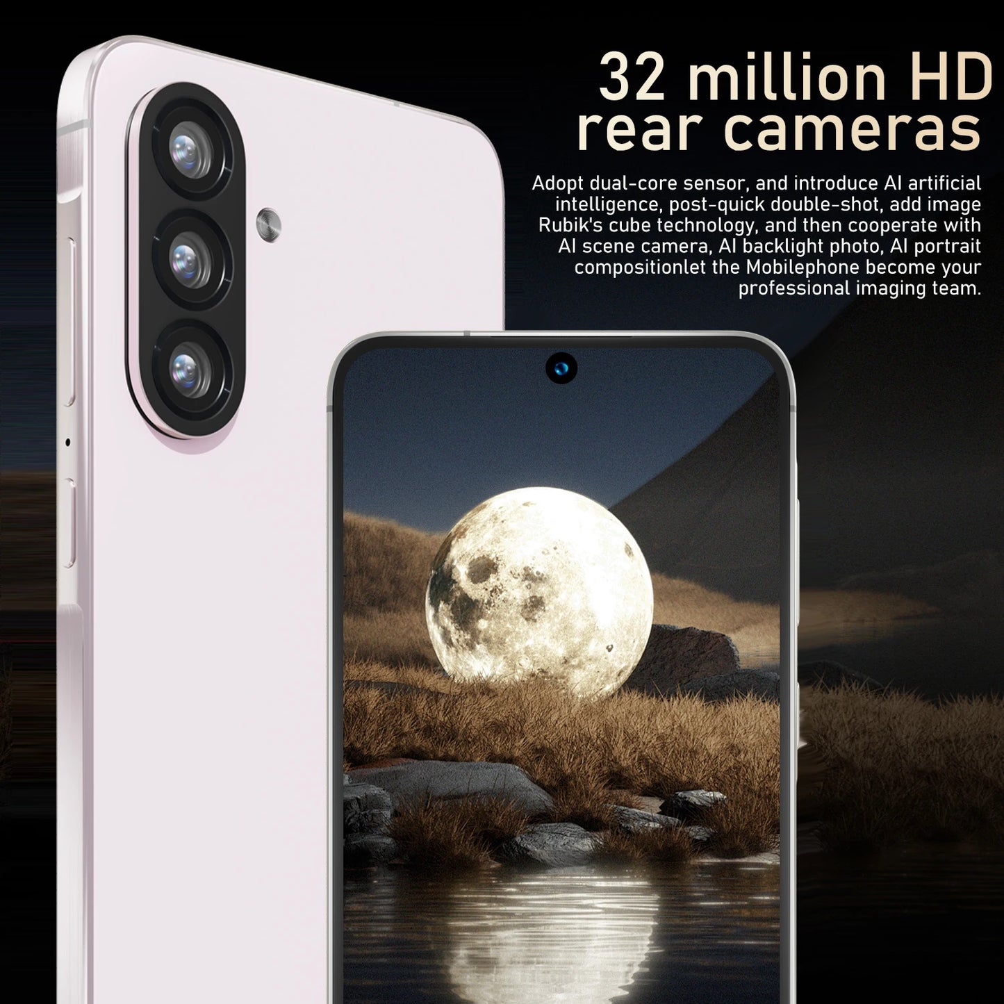 FUFFI-A56,Smartphone6.63 inch,8+128GB ROM,4G Network,Android 12.0 , 16+32MP Camera,Mobile phones,Dual SIM,6800mAh,Cellphones