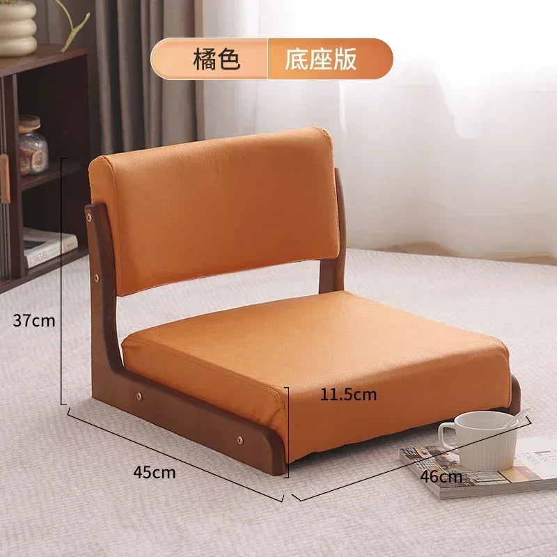 Japanese Tatami Chair Backrest Solid Wood Bed Legless Seat Bay Window Single Lazy Sofa Floor Chair Bedroom Sitting Furniture