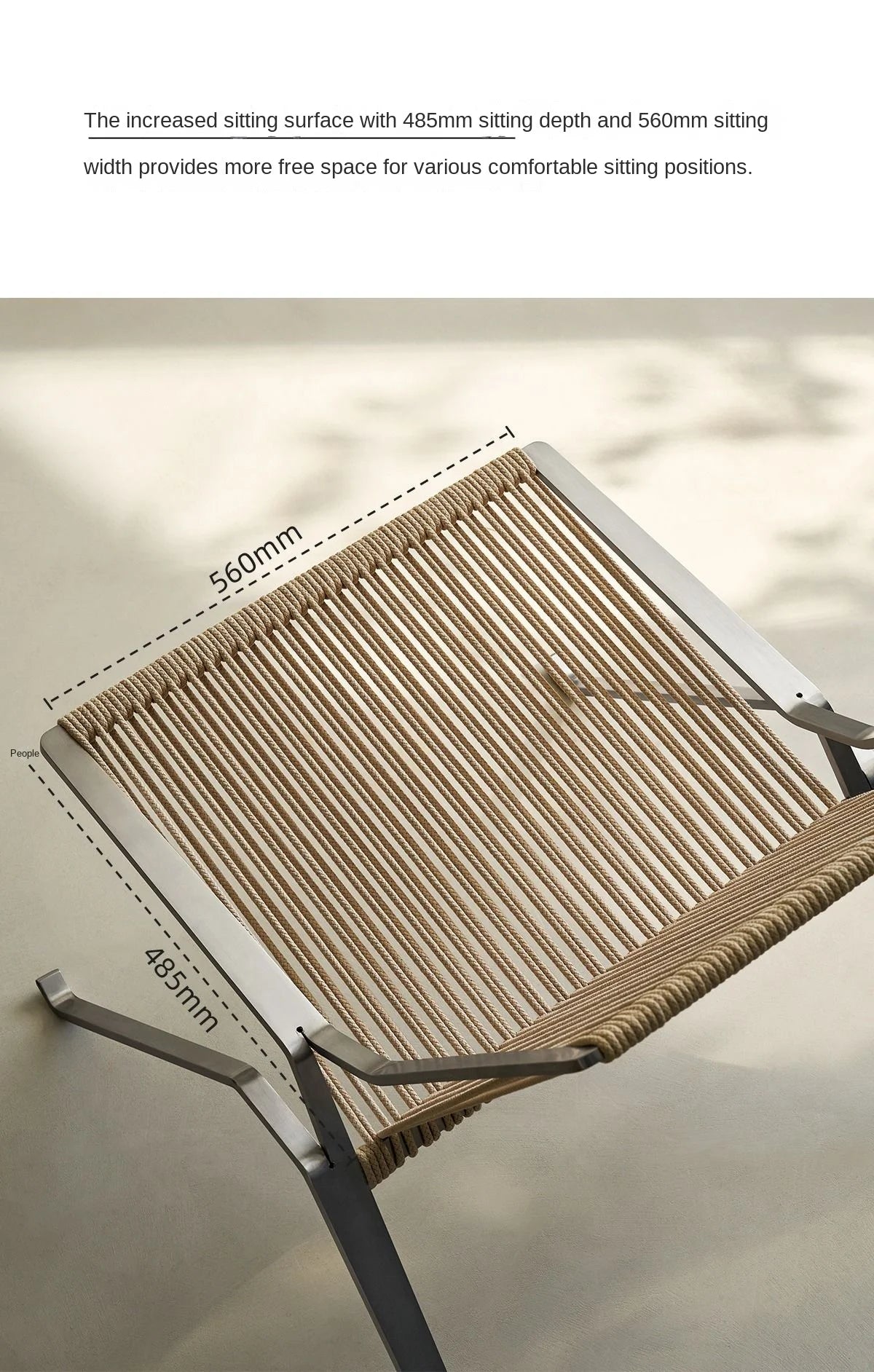 MOMO Bauhaus Single Lounge Chair Living Room Minimalist Rope Sofa Hotel Lounge Reception Chair Outdoor Woven Chair