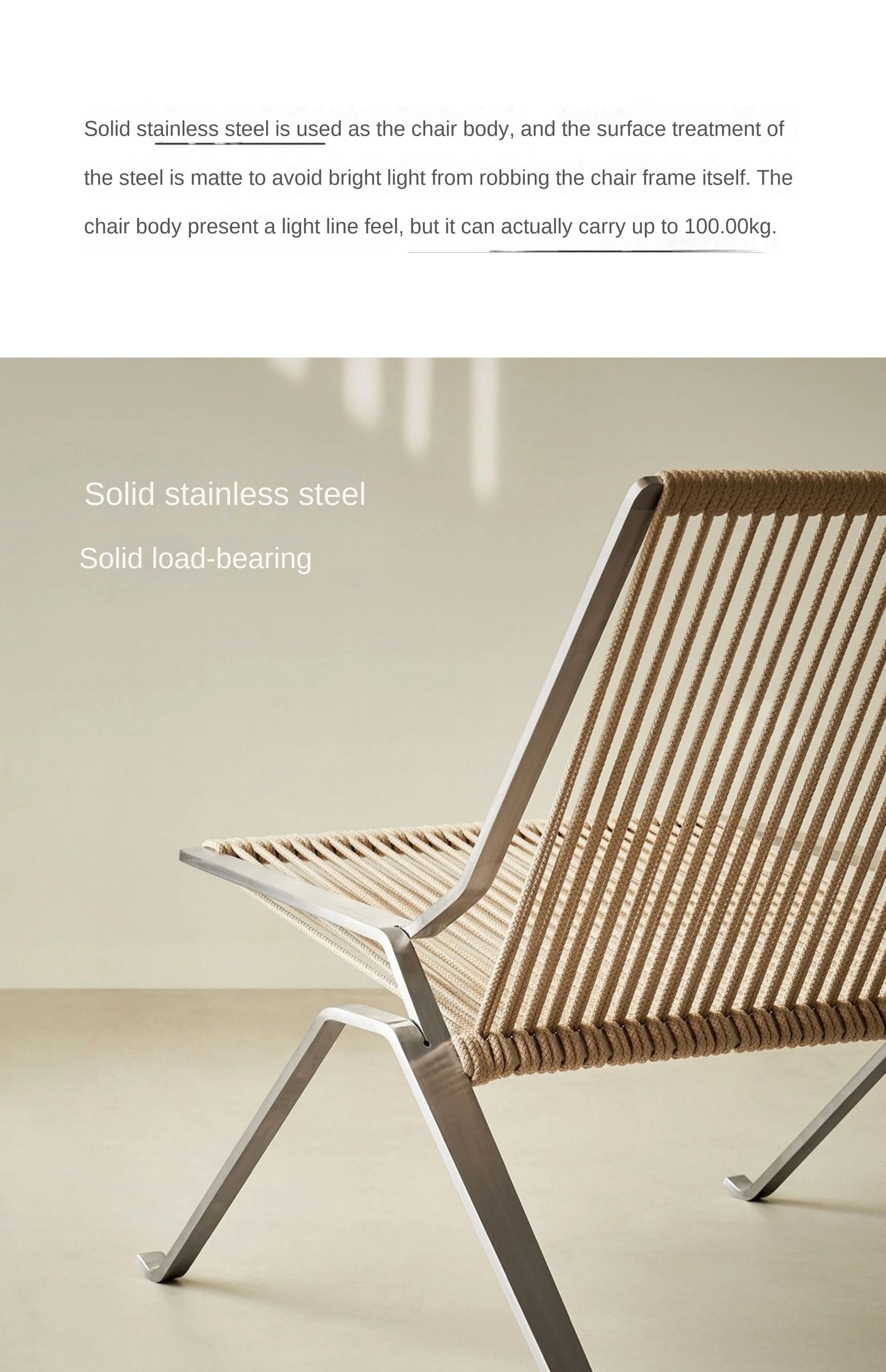 MOMO Bauhaus Single Lounge Chair Living Room Minimalist Rope Sofa Hotel Lounge Reception Chair Outdoor Woven Chair