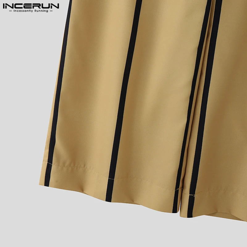 Fashion Print Men Wide Leg Pants Summer Spring Bottoms INCERUN Casual Pants Streetwear Oversize S-5XL Trousers Men's Clothing