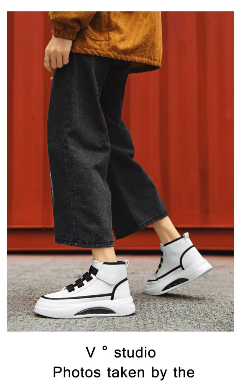 High Top Men's Shoes 2025 Spring Autumn Brand White Casual Sneaker Platform Luxury Designer Men Ankle Boots zapatos para hombre