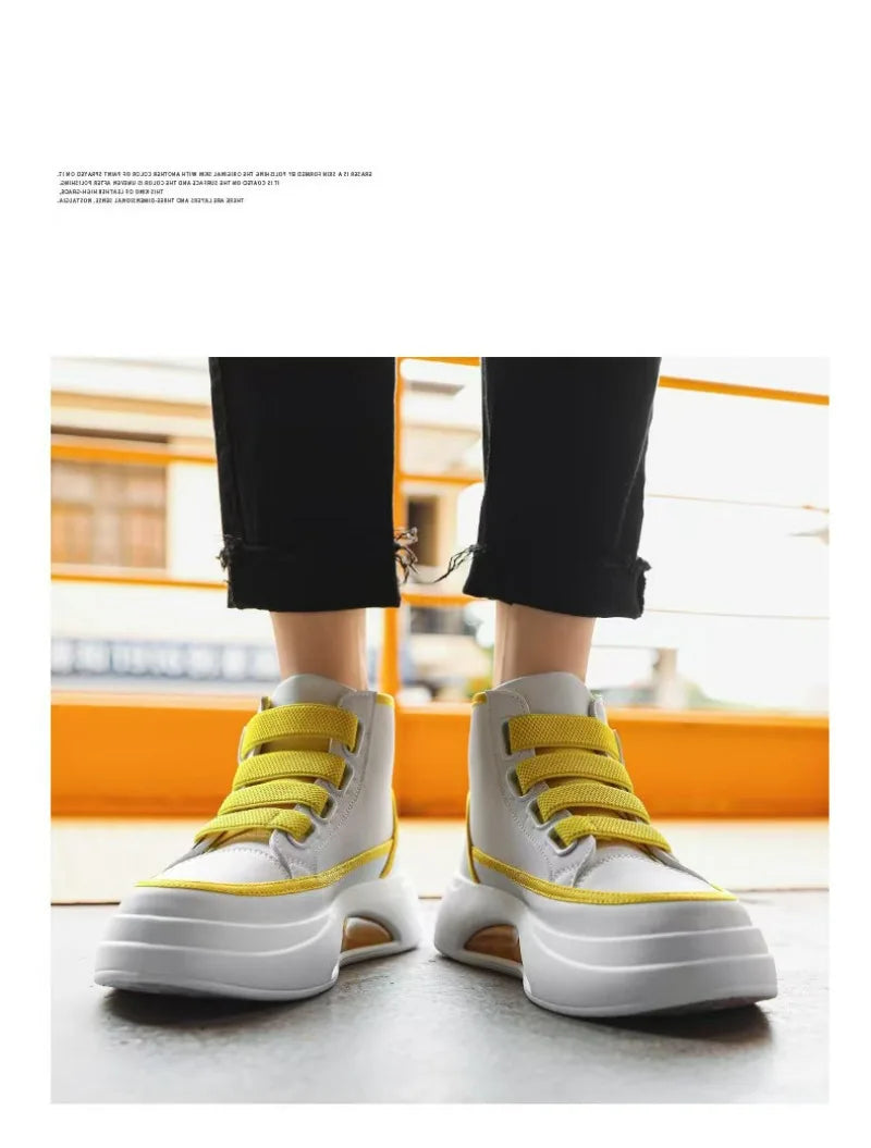 High Top Men's Shoes 2025 Spring Autumn Brand White Casual Sneaker Platform Luxury Designer Men Ankle Boots zapatos para hombre