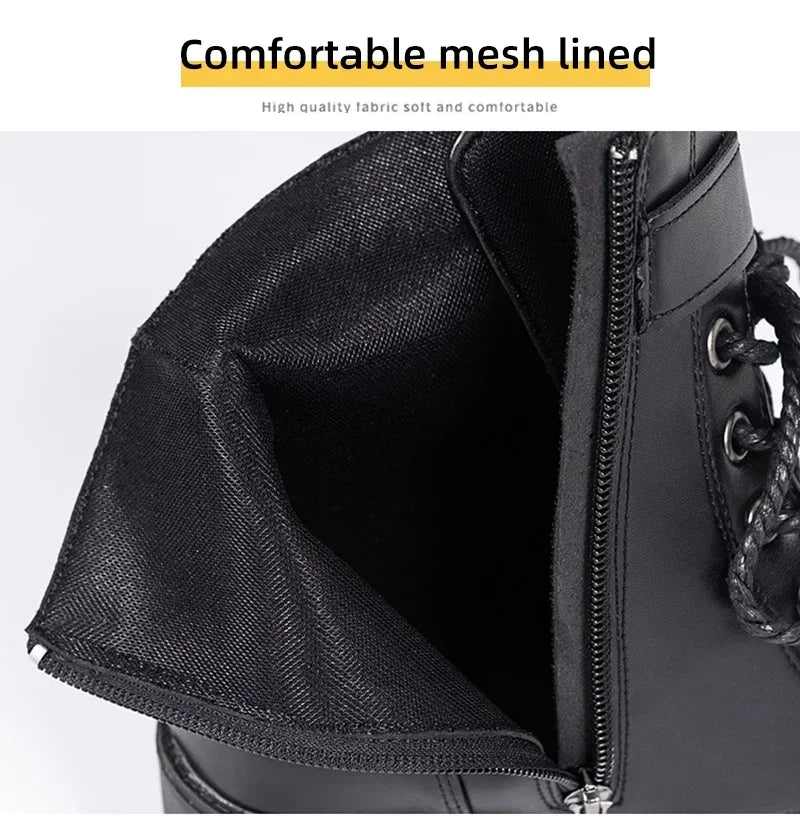 Winter Women's Boots 2024 New Lace Up Boots for Womens Fashion Thick Heel Side Zipper Ankle Boots Warm Female Motorcycle Shoes