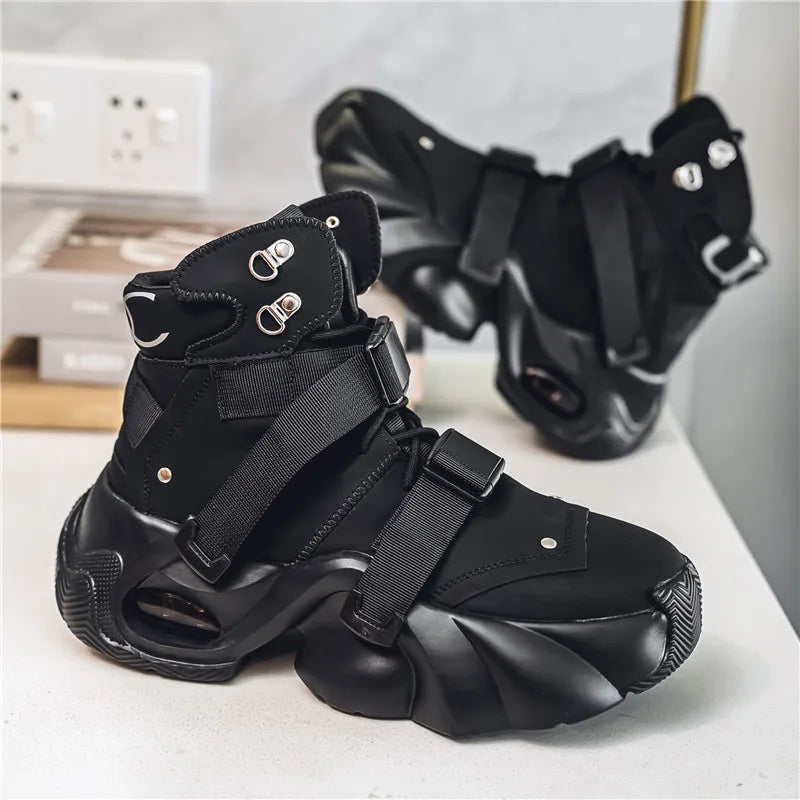 Men's Motorcycle Boots Autumn Winter Trendy All-match Leather Fashion Mans Shoes New High-tops Classic Simple Style Casual Boot