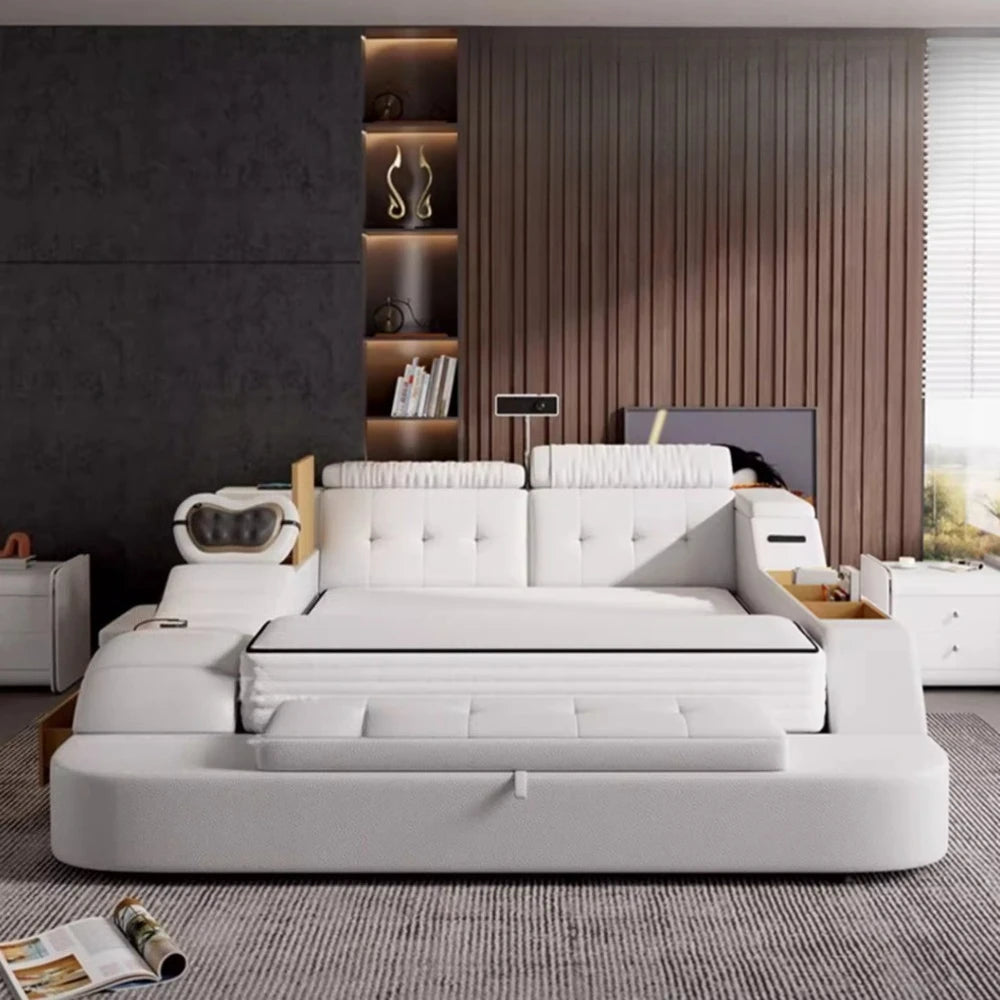 Unique Double Bed Aesthetic Elastic Adjustable King Size Beds Bedroom Tatami Camas De Casal De Luxo Furniture Decoration