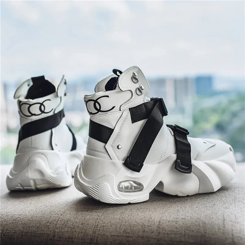 Men's Motorcycle Boots Autumn Winter Trendy All-match Leather Fashion Mans Shoes New High-tops Classic Simple Style Casual Boot
