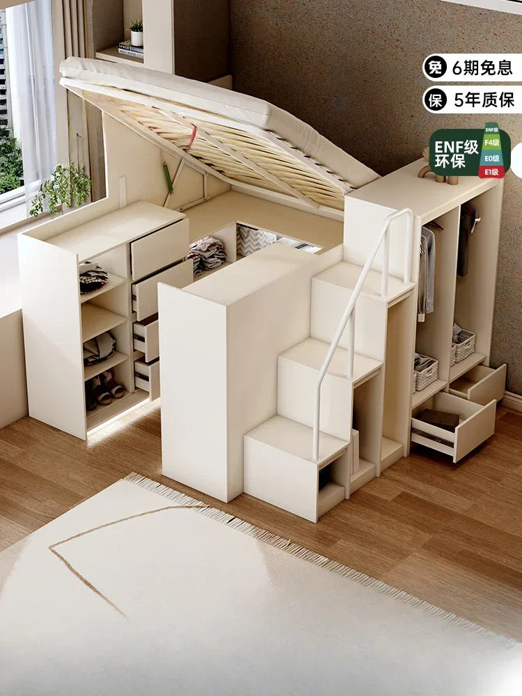 Multi-functional combination closet integrated bed