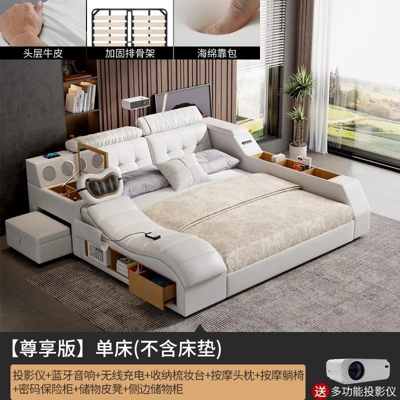 Unique Double Bed Aesthetic Elastic Adjustable King Size Beds Bedroom Tatami Camas De Casal De Luxo Furniture Decoration