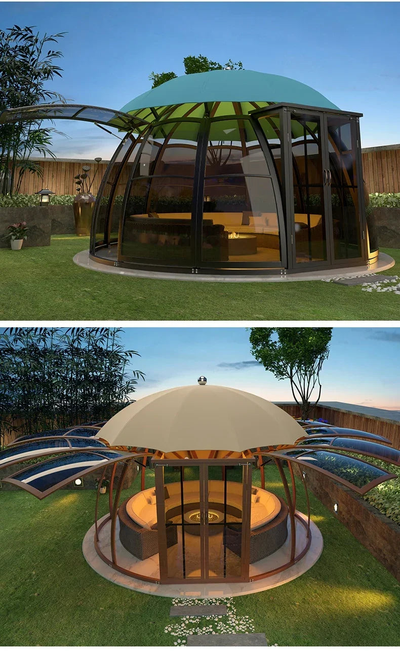 The product can be customized.Outdoor courtyard pavilion, round European style hotel, resort scenic villa,