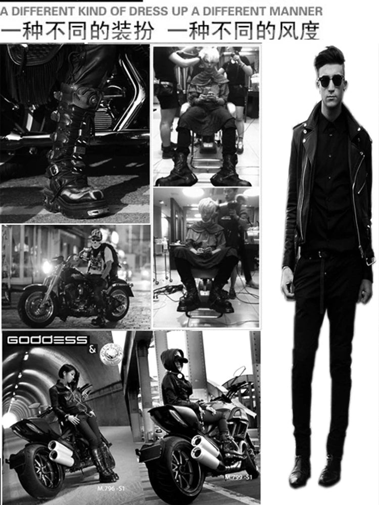 Men's Patent Leather Over-the-Knee Boots Winter Steel pipe perform Shoes ,Male Western Riding Boots Plus Size 47 Long Boots