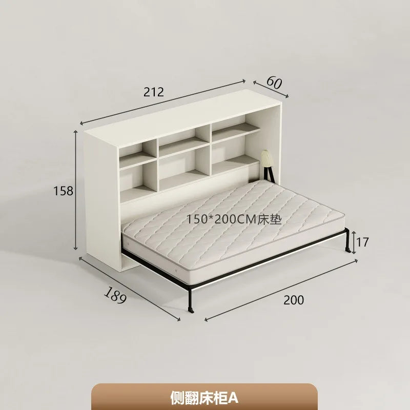Multifunctional rollover invisible bed modern desk wardrobe integrated folding bed wall bed space saving