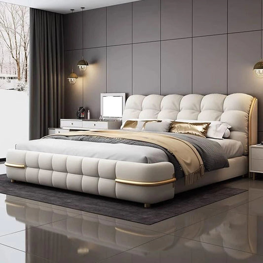 Aesthetic Luxury Unique Bed Queen Elastic Bedroom Double Bed Sleeping 180x200 Camas De Matrimonio Dormitorio Home Decoration