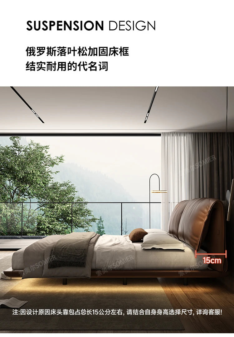 Soft Leather Luxury Double Bed Modern Adults Design Queen Loft Double Bed Bases Frames Camas De Dormitorio Bedroom Furniture